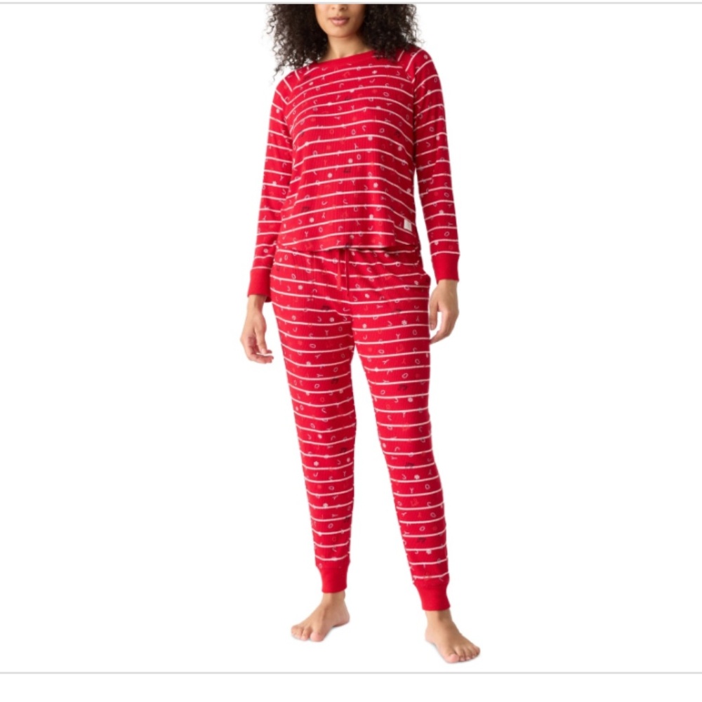 Gap Body Women's Packaged Ribbed Printed Jogger Pajama 2PC SIZE S NWT